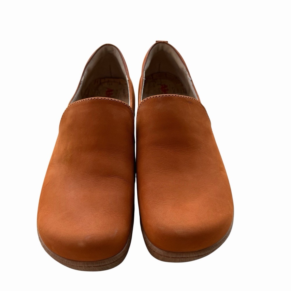 Alegria Orygin Punkin‎ Leather Orthopedic Slip-On Clogs Block Heel Boho Size 39